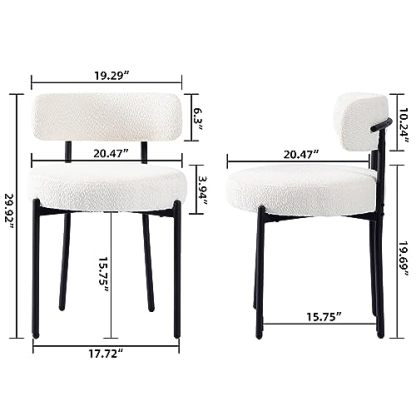 DYHOME White Dining Chairs Set of 4, Mid-Century Modern Dining Chairs, Kitchen Dining Room Chairs