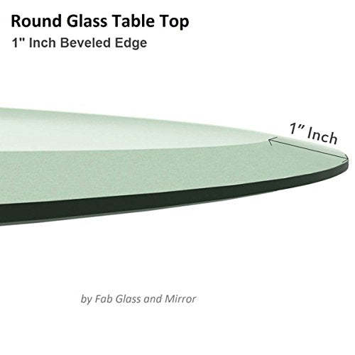 22" Inch Round Glass Table Top 1/2" Thick Tempered Beveled Edge by Fab Glass and Mirror