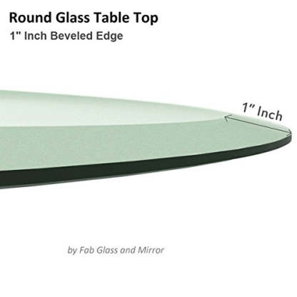 22" Inch Round Glass Table Top 1/2" Thick Tempered Beveled Edge by Fab Glass and Mirror