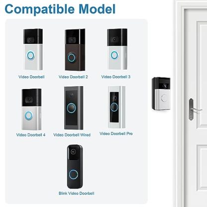 RIOVO Adjustable 30 to 55 Degree Doorbell Angle Mount Compatible with Video Doorbell