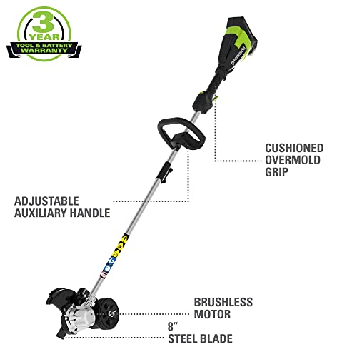 Greenworks 40V 8" Brushless Edger, 4.0Ah USB Battery and Charger Included