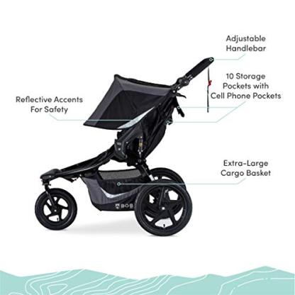 BOB Gear Revolution Flex 3.0 Duallie Double Jogging Stroller, Graphite Black