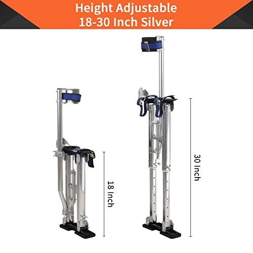 TBAPFS Drywall Stilts 18-30 Inch Height Adjustable Lifts Aluminum Tool for Painting