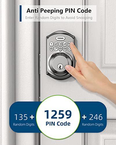 TEEHO TE001 Keyless Entry Door Lock with Keypad - Smart Deadbolt Lock for Front Door