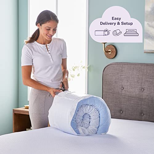 Sleep Innovations Dual Layer 4 Inch Memory Foam Mattress Topper, Queen Size, Ultra Soft