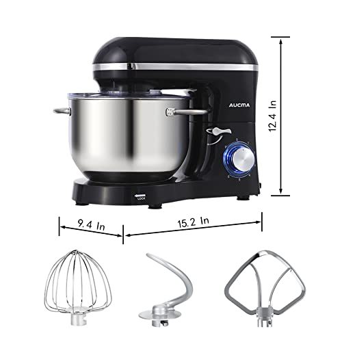 Aucma Stand Mixer, 6.5-QT 660W 6-Speed Tilt-Head Food Mixer, Kitchen Electric Mixer