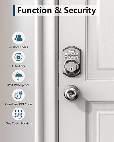 TEEHO TE001 Keyless Entry Door Lock with Keypad - Smart Deadbolt Lock for Front Door