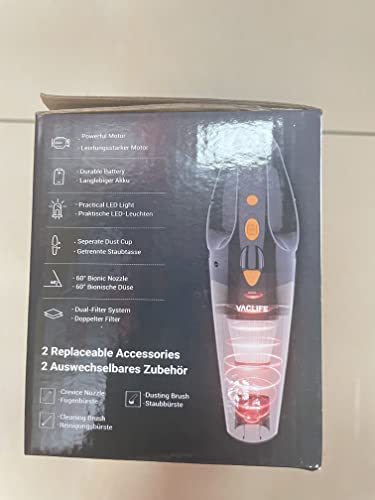 VacLife Handheld Vacuum, Car Hand Vacuum Cleaner Cordless, Mini Portable Rechargeable