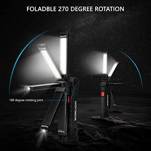 Lmaytech Gifts for Men, 2 Pack Black Rechargeable LED Work Lights with Magnetic Base