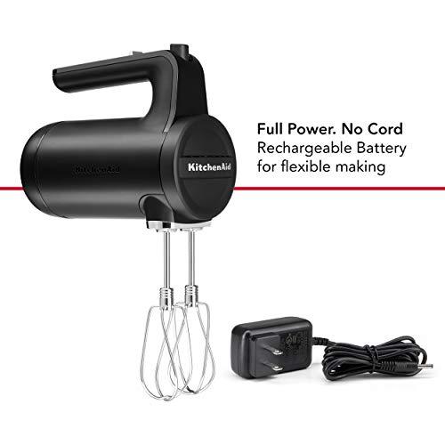 KitchenAid Cordless 7 Speed Hand Mixer - KHMB732, Matte Black