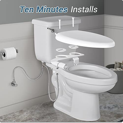 BIGCOW Bidet Attachment for Toilet, Ultra-Slim Dual Nozzle Hygienic Toilet Bidet