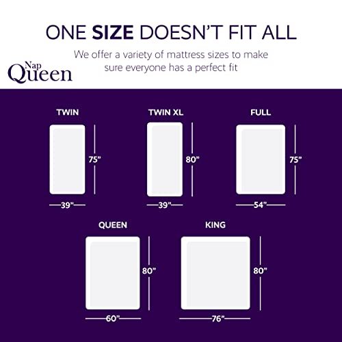 NapQueen 8 Inch Maxima Hybrid Mattress, Twin Size, Cooling Gel Infused Memory Foam