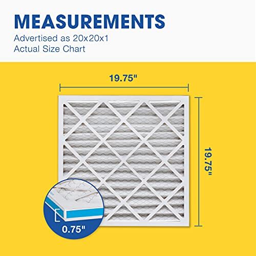 Aerostar 20x20x1 MERV 8 Pleated Air Filter, AC Furnace Air Filter, 6 Pack