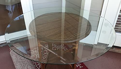 22" Inch Round Glass Table Top 1/2" Thick Tempered Beveled Edge by Fab Glass and Mirror