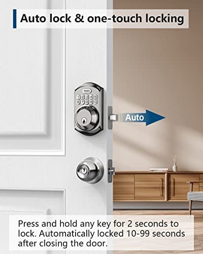 TEEHO TE001 Keyless Entry Door Lock with Keypad - Smart Deadbolt Lock for Front Door