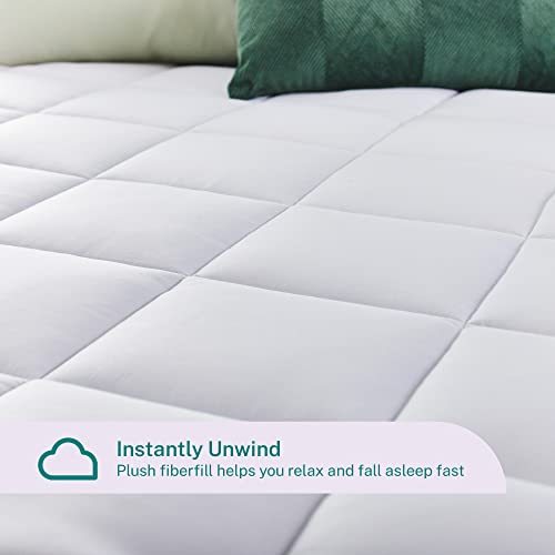 Sleep Innovations Dual Layer 4 Inch Memory Foam Mattress Topper, Queen Size, Ultra Soft