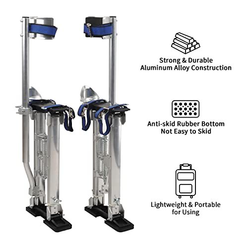 TBAPFS Drywall Stilts 18-30 Inch Height Adjustable Lifts Aluminum Tool for Painting