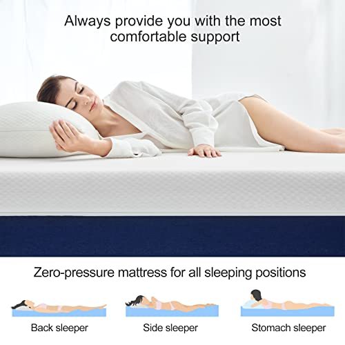 Molblly Queen Mattress, 10 inch Gel Memory Foam Mattress with CertiPUR-US Mattress in a Box