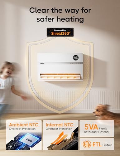 Dreo Smart Wall Heater, Electric Space Heater for Bedroom 1500W, 120° Vertical Oscillation