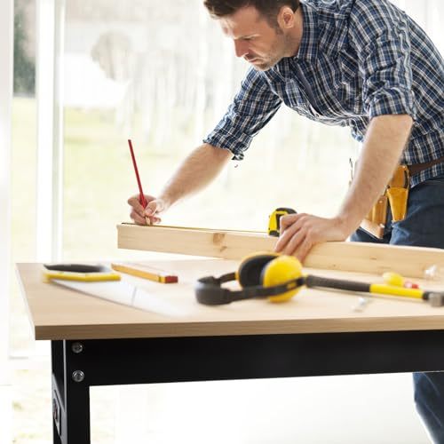 AHGOKL Work Bench, 48" Workbench, Adjustable Work Table,2000LBS Load Capacity