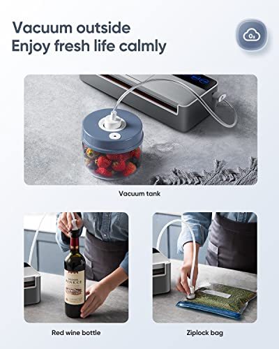 Vacuum Sealer Machine, Full Automatic Food Sealer (95Kpa), Air Sealing System for Food Sealer Dry