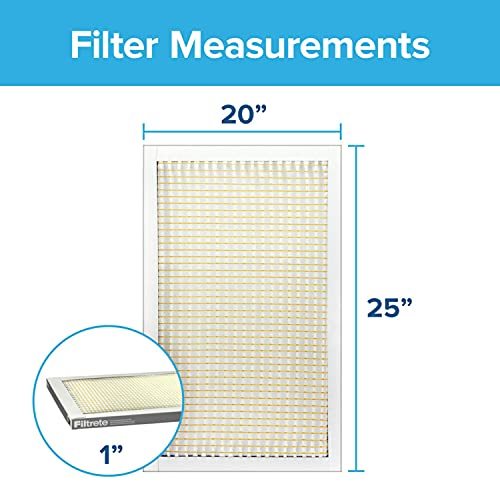 Filtrete 20x25x1 Air Filter, MPR 300, MERV 5, Clean Living Basic Dust 3-Month Pleated
