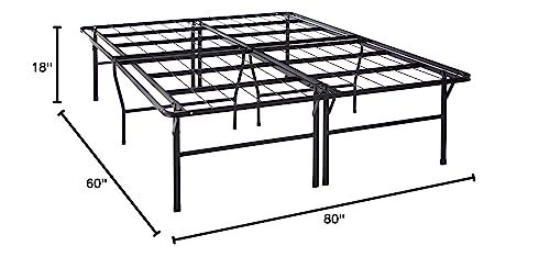 Best Price Mattress 18 Inch Metal Platform Beds w/Heavy Duty Steel Slat Mattress Foundation