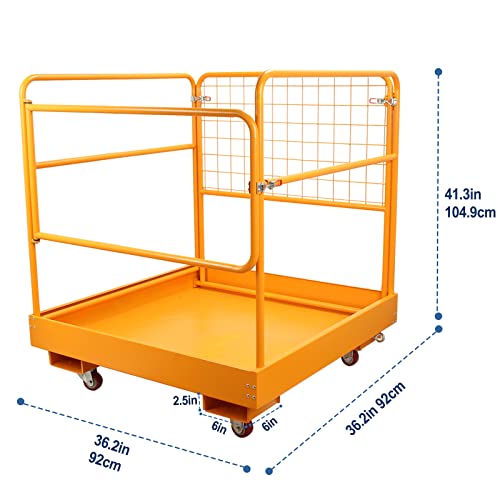 Sidasu Forklift Safety Cage 36x36 Inches Forklift Work Platform 1200LBS Capacity