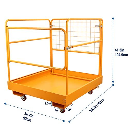 Sidasu Forklift Safety Cage 36x36 Inches Forklift Work Platform 1200LBS Capacity
