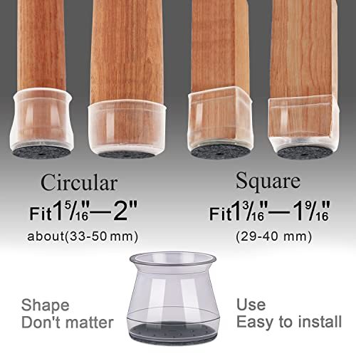 BUMACO 40Pcs Chair Leg Floor Protectors Silicone Covers to Protect Floors