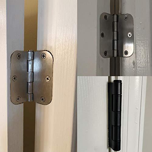 30 Pack Rounded Matte Black Door Hinges 3.5 Inch 5/8" Radius Interior