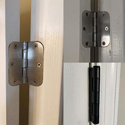 30 Pack Rounded Matte Black Door Hinges 3.5 Inch 5/8" Radius Interior
