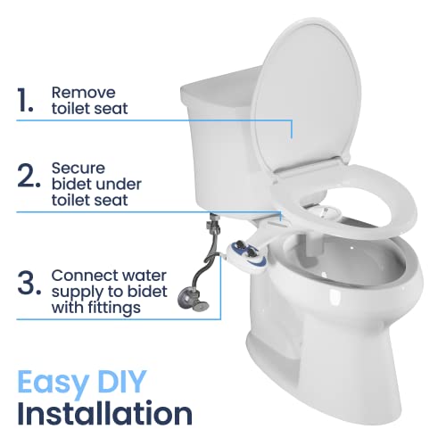 LUXE Bidet NEO 120 - Self-Cleaning Nozzle, Fresh Water Non-Electric Bidet Attachment for Toilet Seat