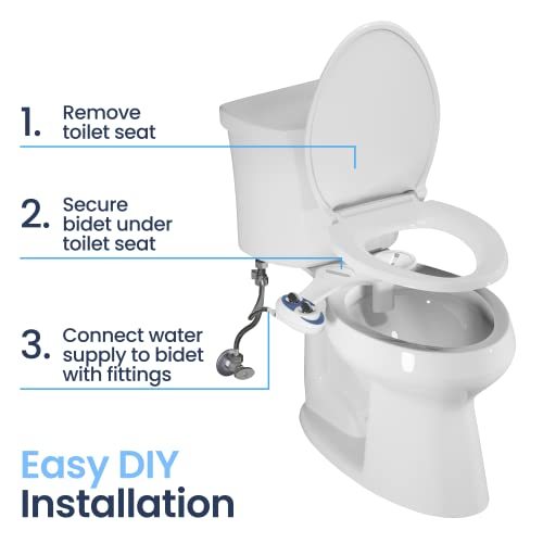 LUXE Bidet NEO 120 - Self-Cleaning Nozzle, Fresh Water Non-Electric Bidet Attachment for Toilet Seat