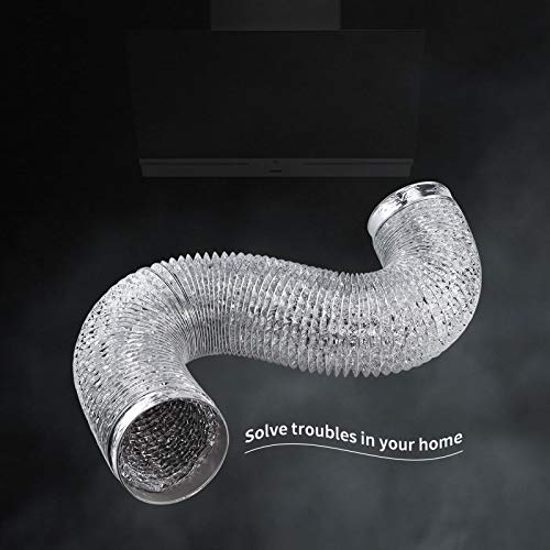 Cenipar Dryer Vent Hose-4 inch Ducting Vent Hose Flexible Aluminum Foil Non-Insulated