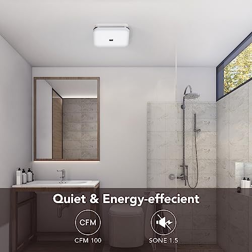 OREiN Bathroom Exhaust Fan with Light, 26W Bathroom Fan with LED Light