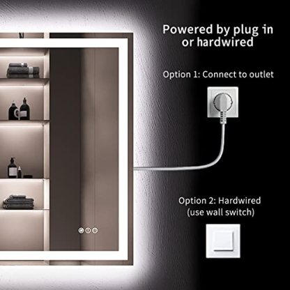 LOAAO 36X36 LED Bathroom Mirror with Lights, Anti-Fog, Dimmable, Backlit + Front Lit