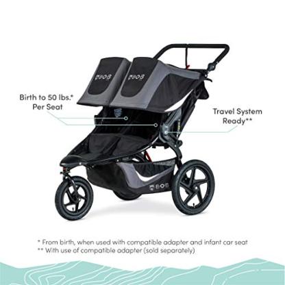 BOB Gear Revolution Flex 3.0 Duallie Double Jogging Stroller, Graphite Black