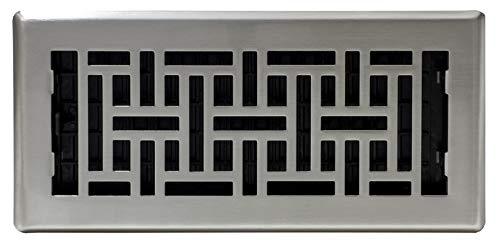 Decor Grates AJH410-NKL Floor Register, 4" x 10", Nickel