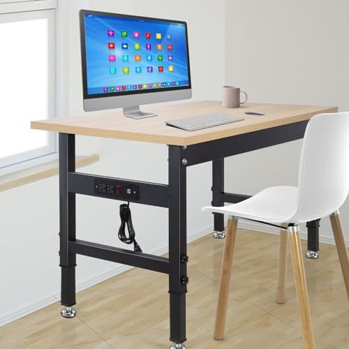 AHGOKL Work Bench, 48" Workbench, Adjustable Work Table,2000LBS Load Capacity
