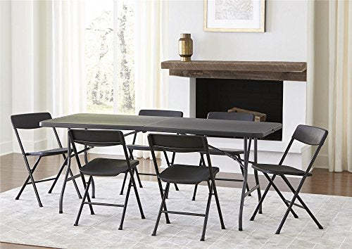 CoscoProducts Deluxe 6 foot x 30 inch Fold-in-Half Blow Molded Folding Table