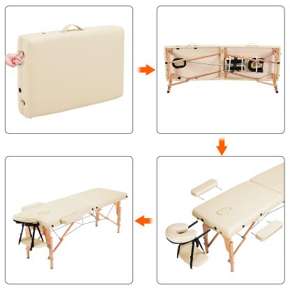 Yaheetech Spa Bed Portable Lash Bed Massage Bed Foldable Spa Tables Adjustable 2 Fold with Non-Woven Bag, Black