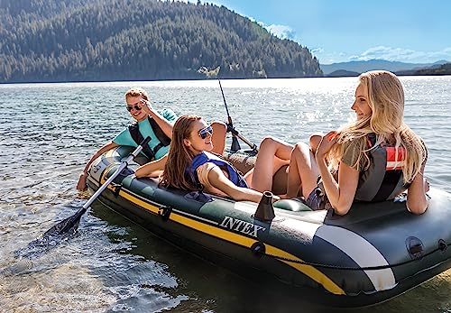 INTEX Seahawk 3 Inflatable Boat Set – 790lb Weight Capacity