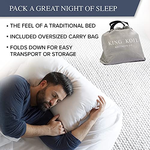King Koil Luxury Twin Air Mattress with Built-in High Speed Pump for Camping, Home