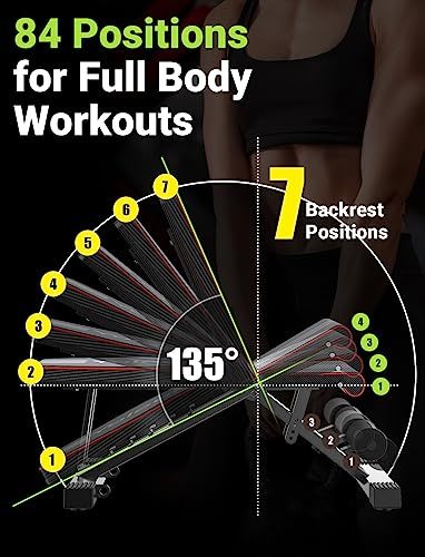 Yoleo Adjustable Weight Bench for Full Body Workout, Foldable Bench Press Bench