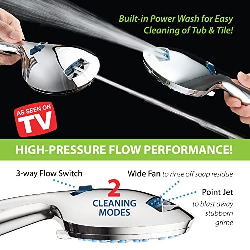 AquaCare High Pressure 8-mode Handheld Shower Head - Anti-clog Nozzles