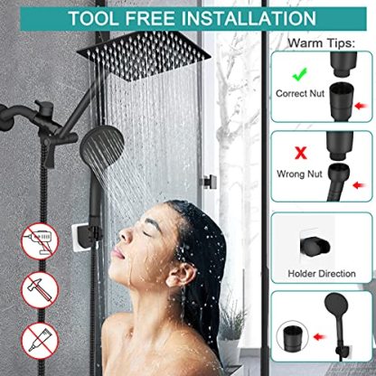 Shower Head, 8‘’ High Pressure Rainfall Shower Head/Handheld Shower Combo