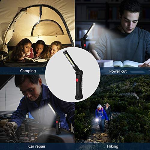Lmaytech Gifts for Men, 2 Pack Black Rechargeable LED Work Lights with Magnetic Base