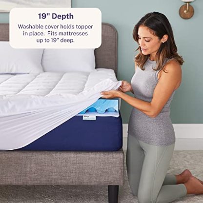 Sleep Innovations Dual Layer 4 Inch Memory Foam Mattress Topper, Queen Size, Ultra Soft
