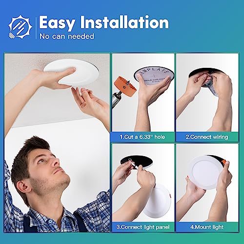 FREELICHT 24 Pack 6 Inch 5CCT Ultra-Thin LED Recessed Ceiling Light with Junction Box